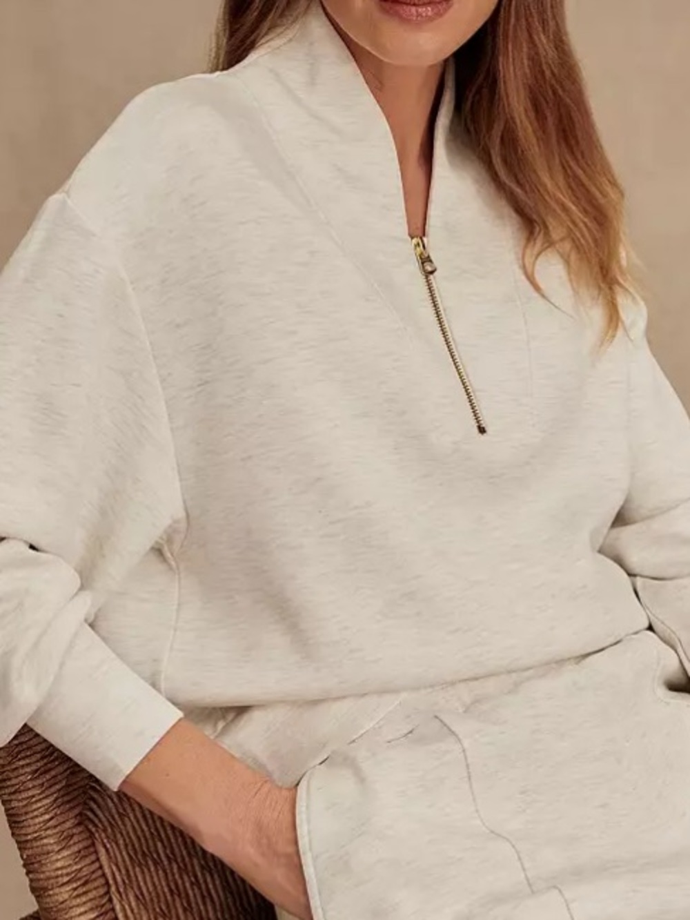 Varley Davidson Half-Zip Sweatshirt with Gold Zip XL NWT